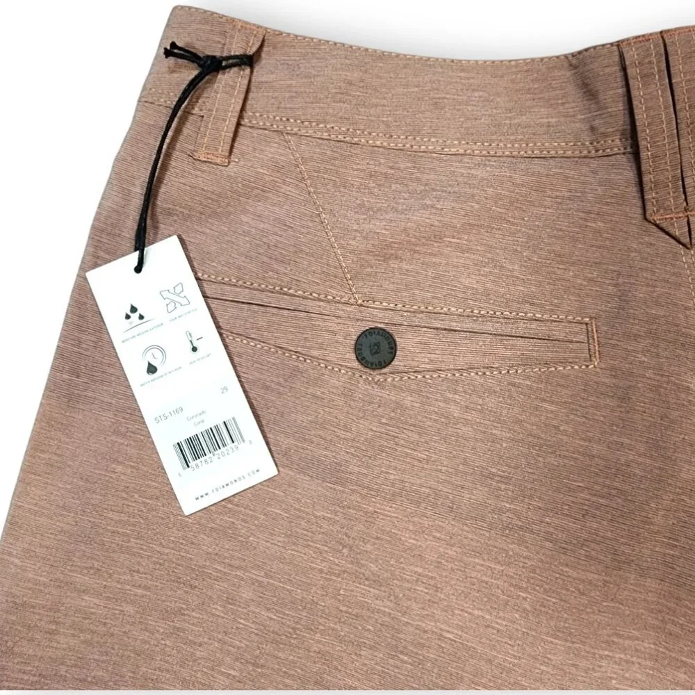 7 Diamonds Performance Hybrid Shorts Coral Colorblock Stretch Size 29